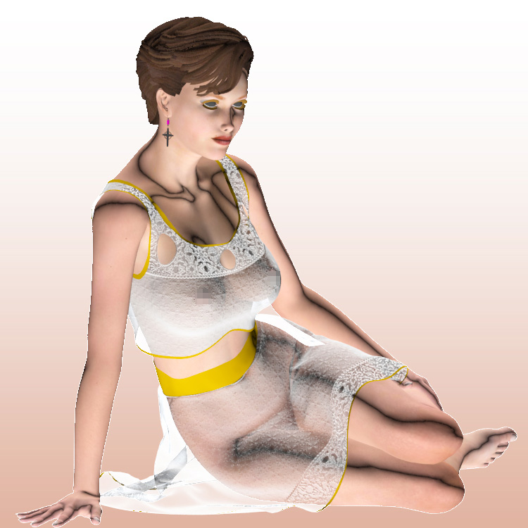 Hot Sitting Girl 3D-Modell